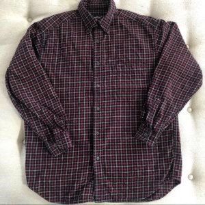 Eddie Bauer Red Plaid Flannel 100% Cotton Men’s M